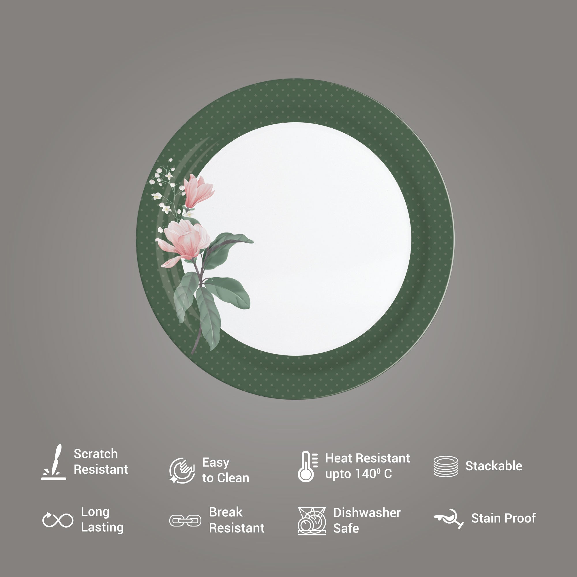 Lissome Dinner Set - Vintage Green (Melamine)