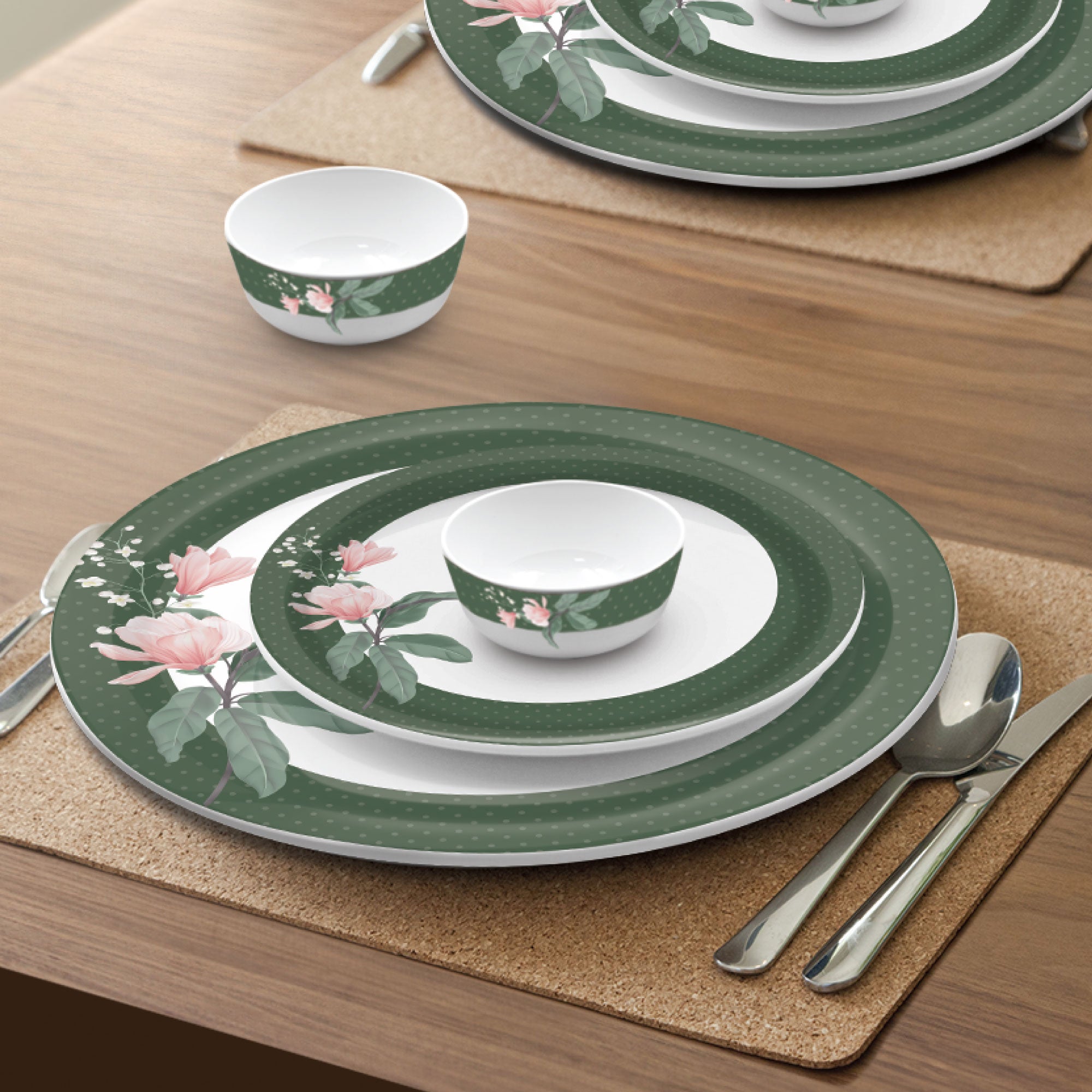 Lissome Dinner Set - Vintage Green (Melamine)