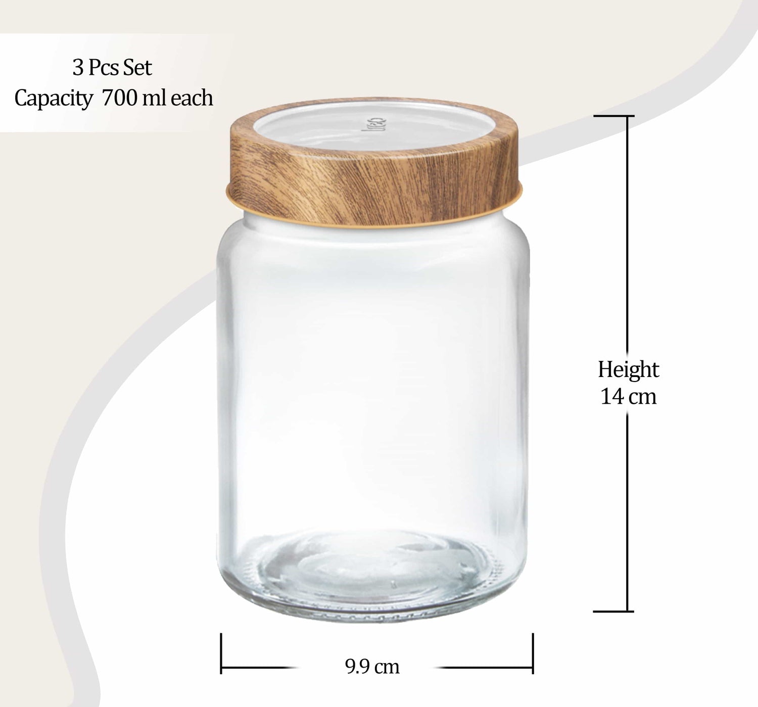 Woody Radius Glass Jar