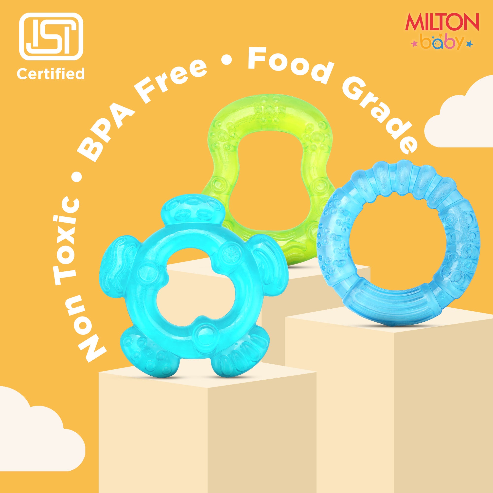 Waterfill Teether 3 Pcs Set For Baby (Milton)