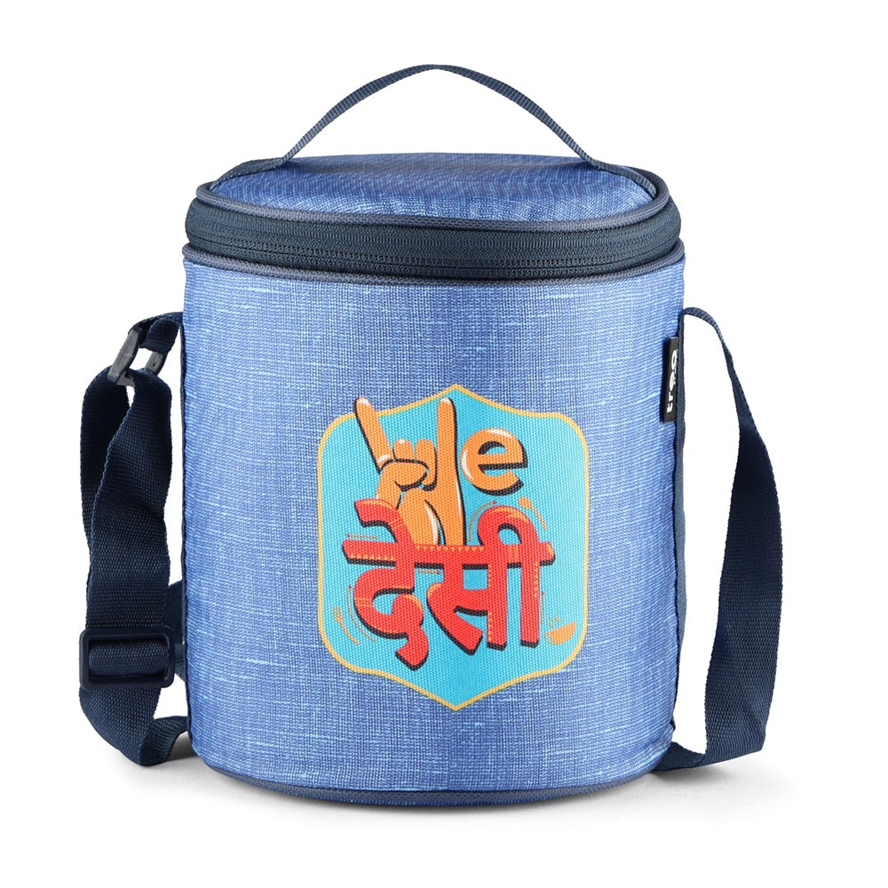 "We Desi" - Glass Tiffin with Printed Jacket