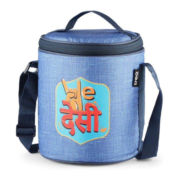 "We Desi" - Glass Tiffin with Printed Jacket