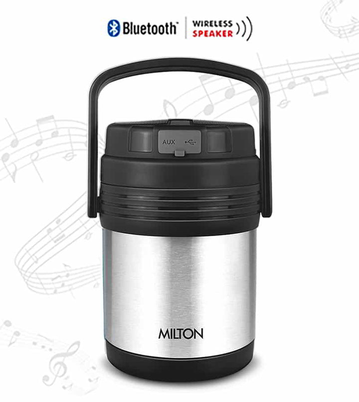 Woofer Thermosteel Tiffin With Bluetooth Speaker