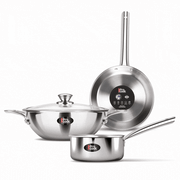 Personalized Triply Stainless Steel 4 Pc Induction Cookware Set (Procook By Milton)
