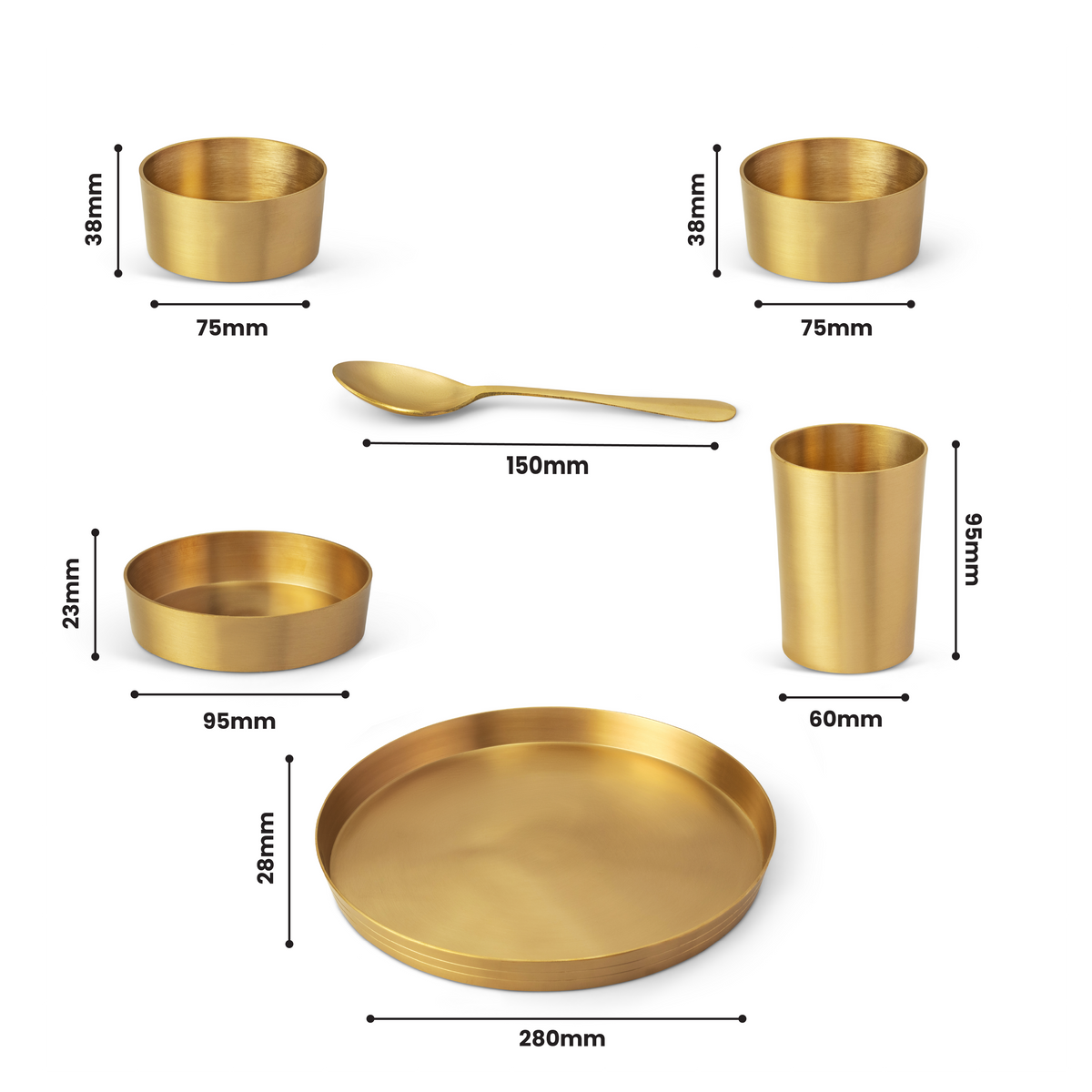 Brass Dinner Thali Set (Milton Concepts)