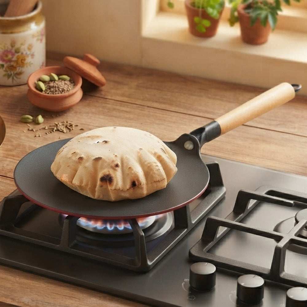 Cast Iron Concave Tawa with Enamel Coating (Milton Procook)