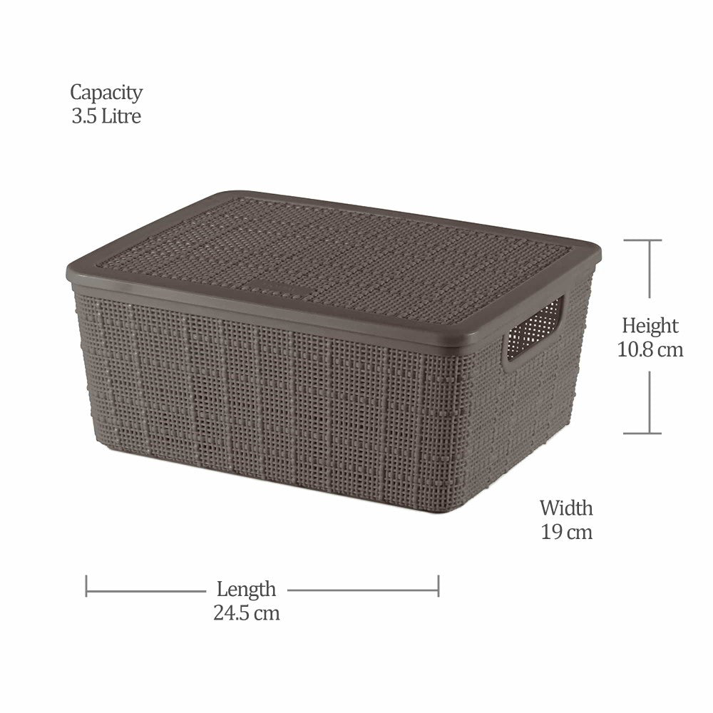 Dobby Multipurpose Basket With Lid (Milton)