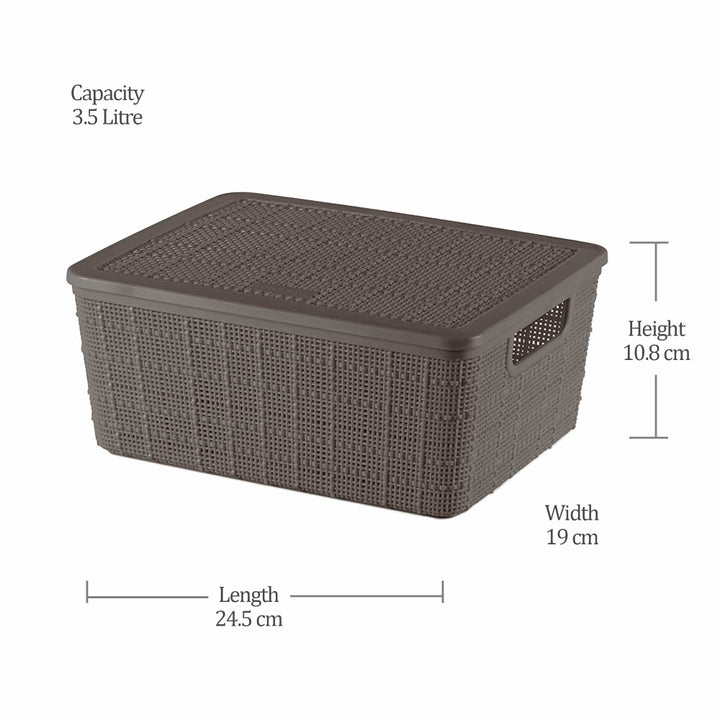 Dobby Multipurpose Basket With Lid (Milton)