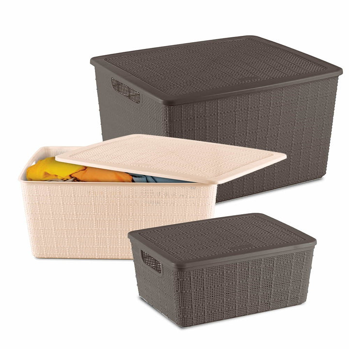 Dobby Multipurpose Basket With Lid (Milton)