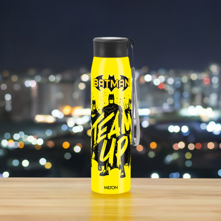 Milton Batman 3D Yellow Design Handy Stainless Steel Bottle