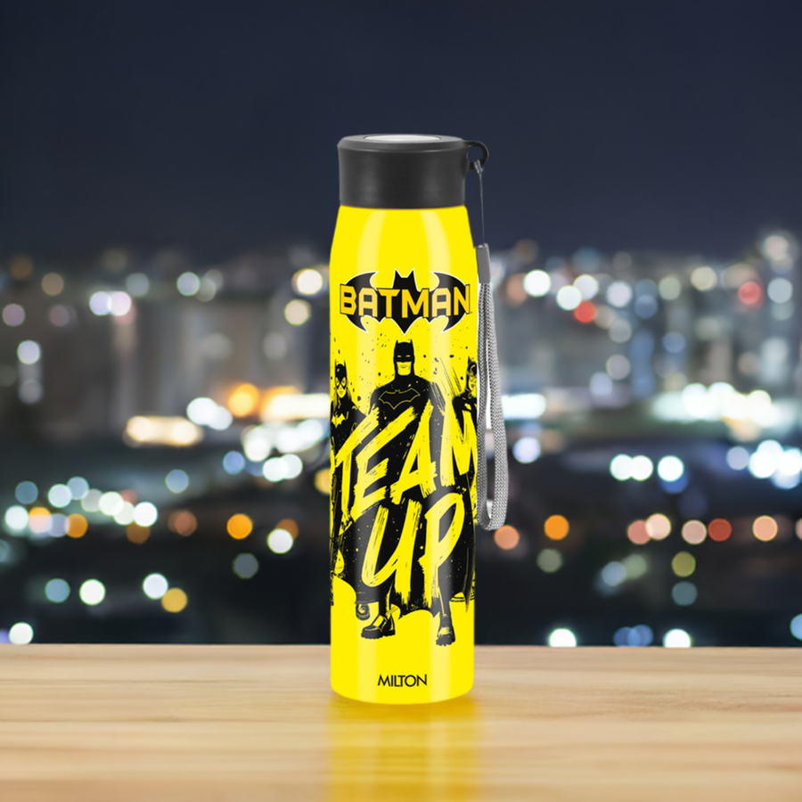 Milton Batman 3D Yellow Design Handy Stainless Steel Bottle
