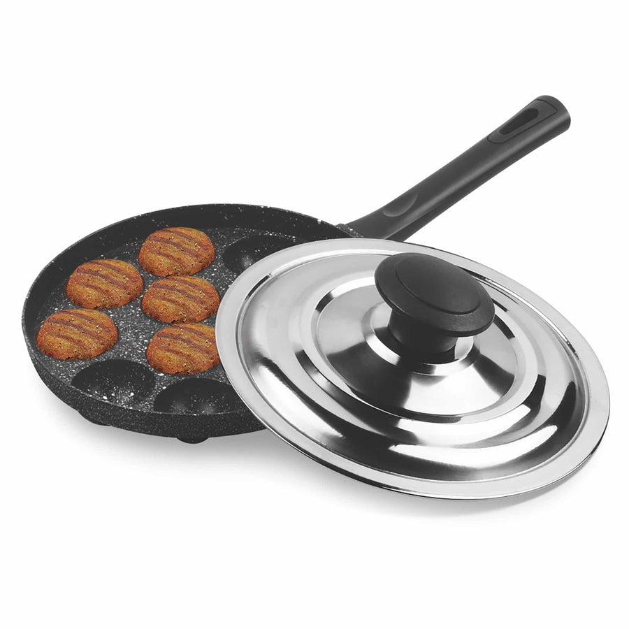 Milton ProCook Appam Patra 12 Pit With Ss Lid Granito Non-Indc