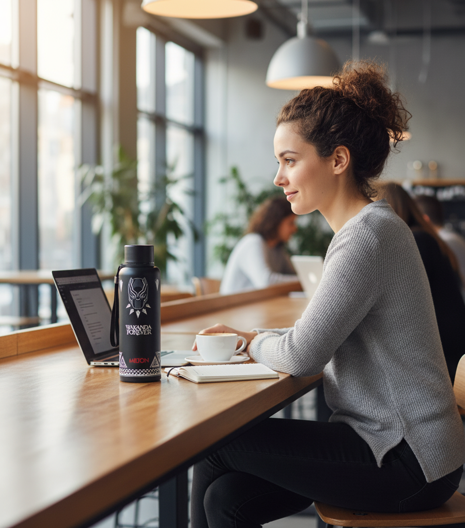 Black Panther Wakanda Forever 3D Print Thermosteel Bottle (Milton)