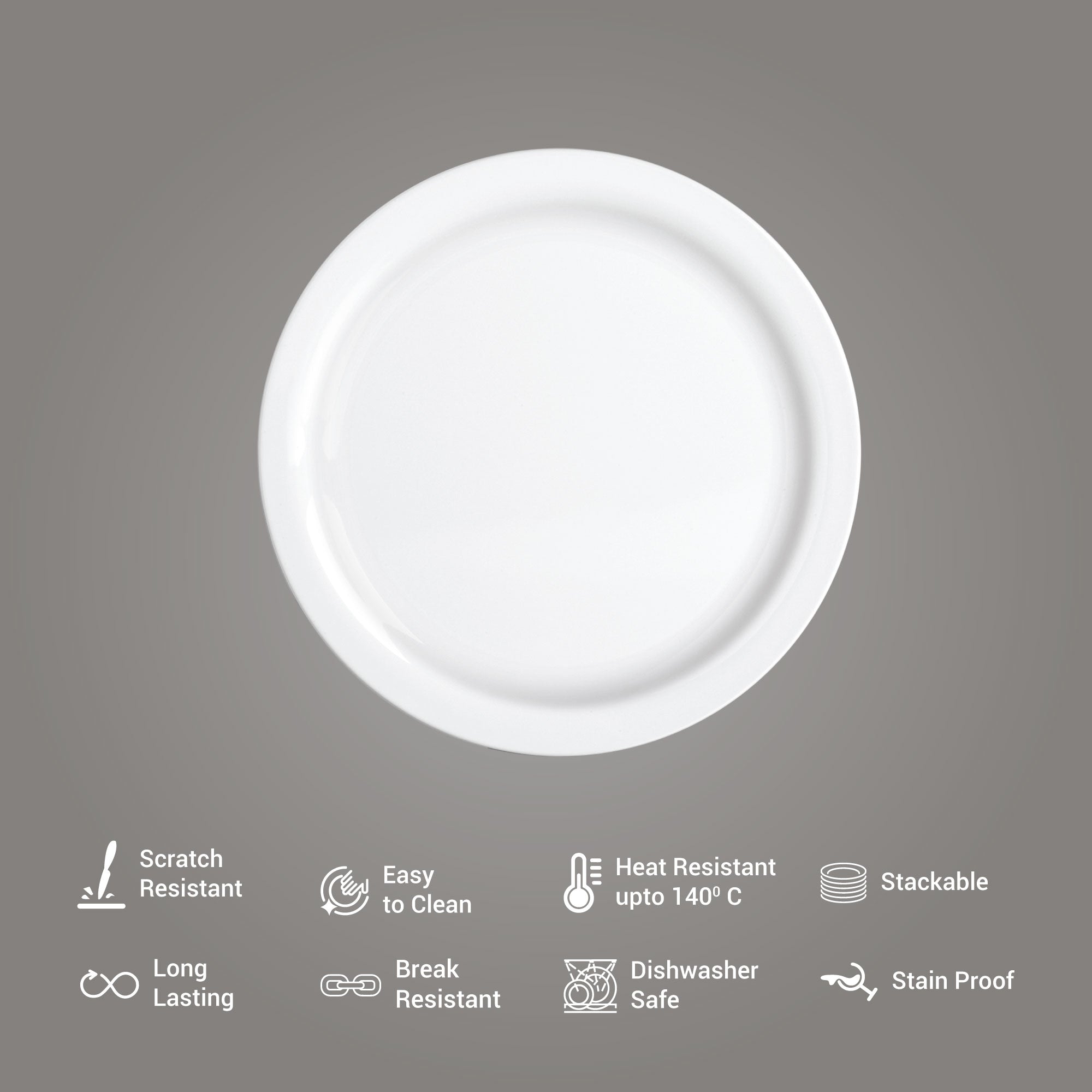 Lissome Dinner Set - White (Melamine)