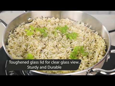 Kadhai with Glass Lid Stainless Steel Sandwich Bottom (Milton Procook)