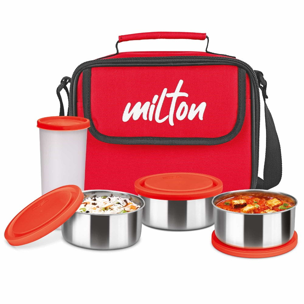 Steel Combi Lunchbox (Milton) Red Standard